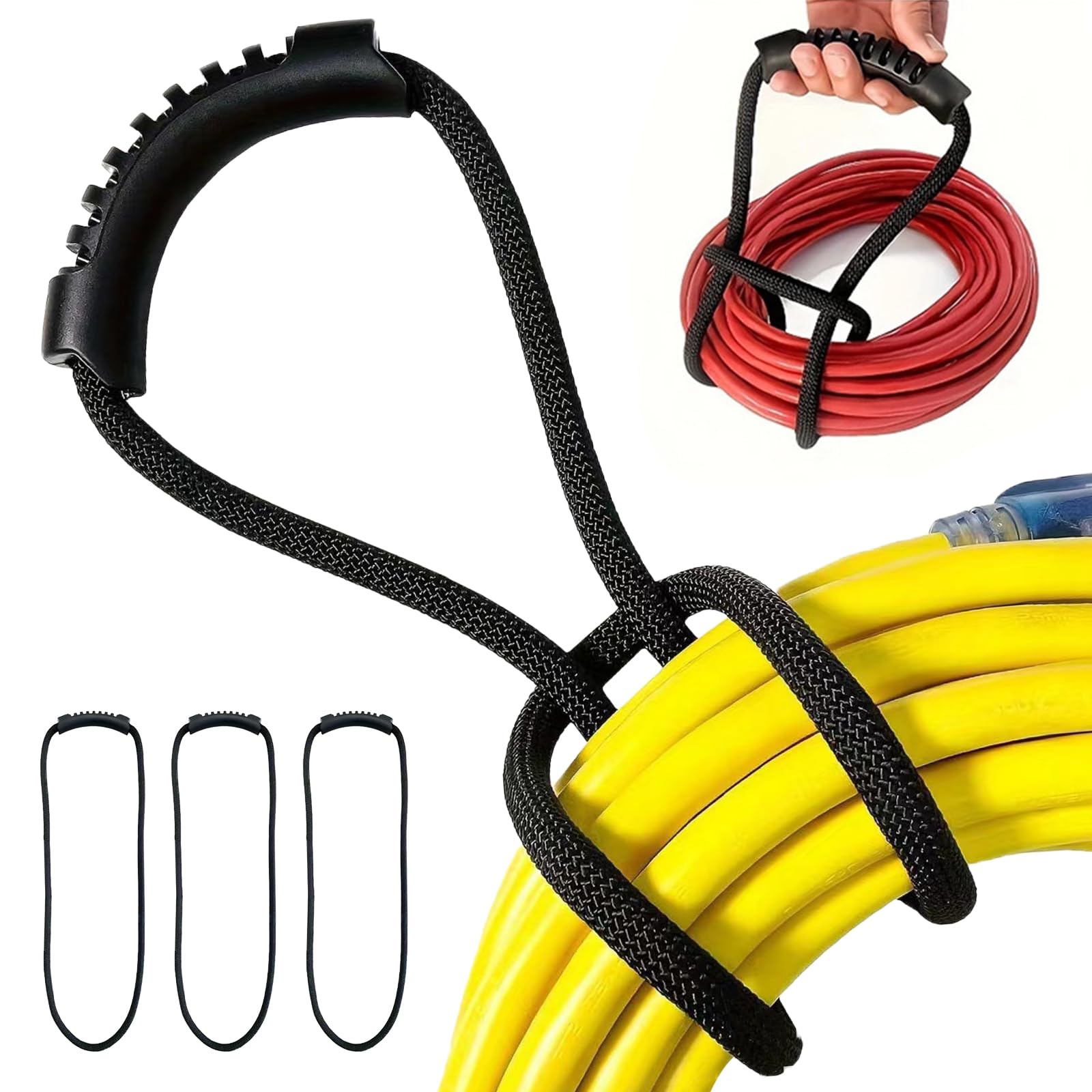 Kabelorganizer Set 3er - 80cm Nylon Gurte Für Verlängerungskabel & Wasserschläuche
