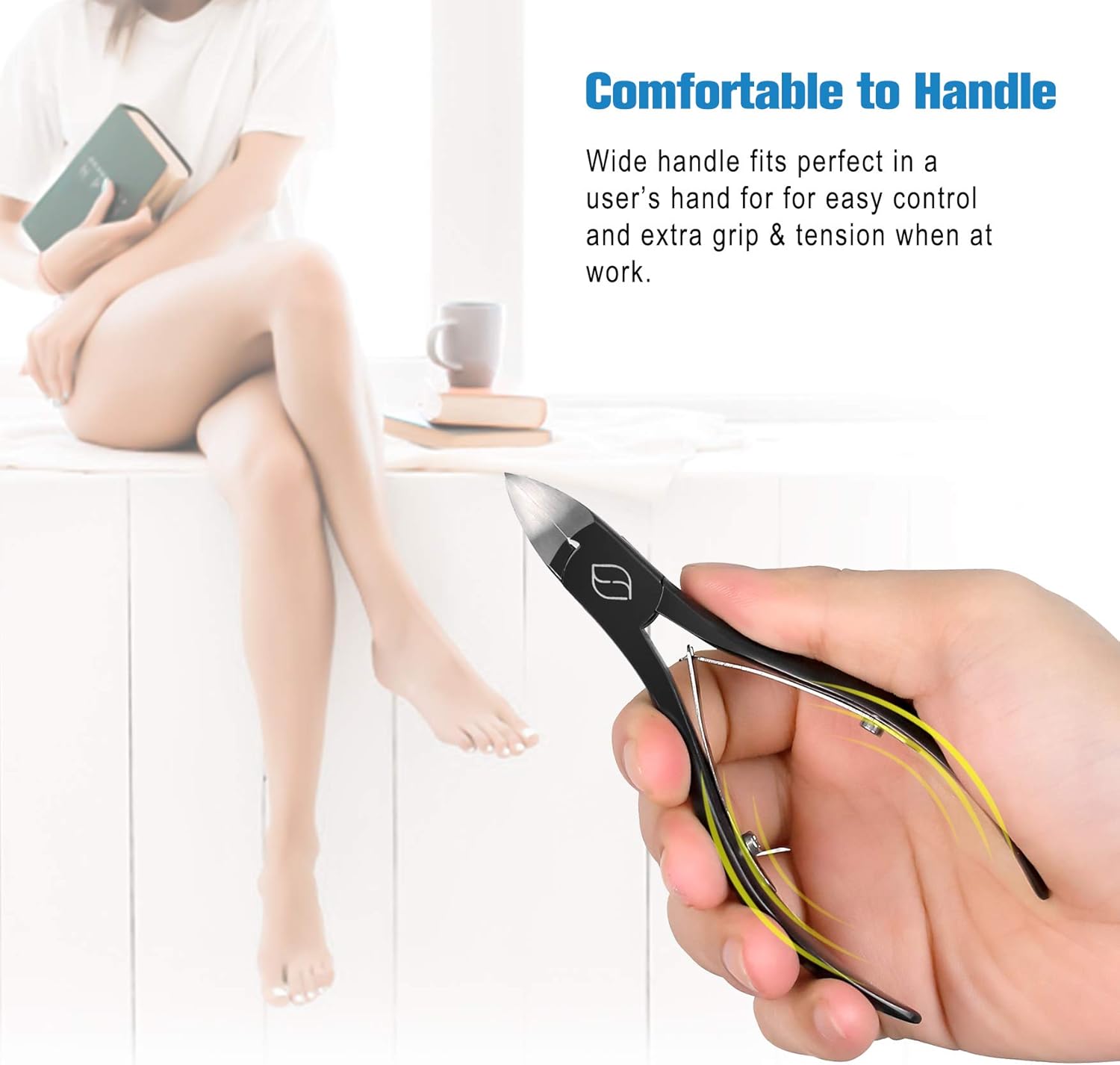 FERYES Toenail Clippers for Thick, Ingrown Toenails - Large Handle Toenail Cutters, Ingrown Tools 4R13 Stainless Steel Nail Clippers - Black : Beauty & Personal Care