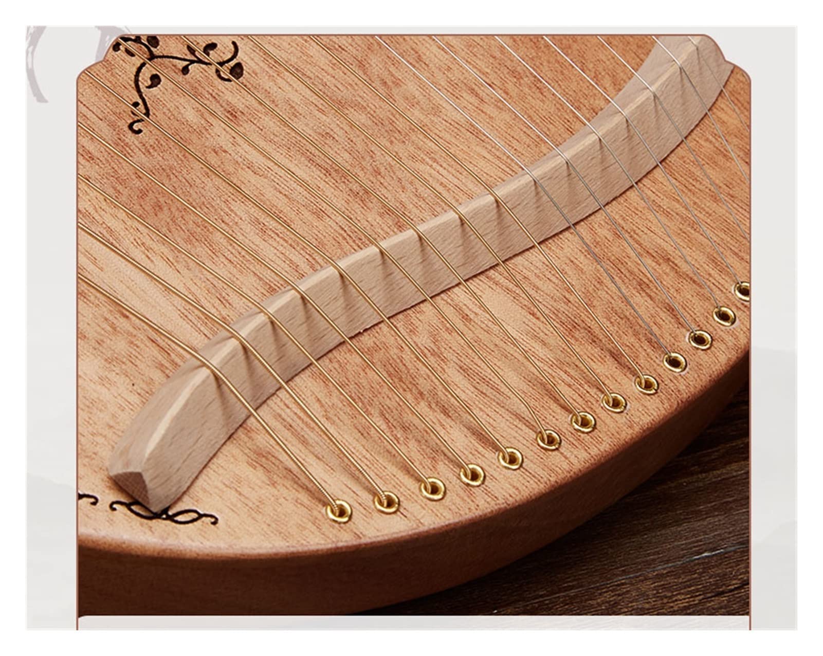 Lyre Harfe Mahagoni Harp String 19 Design Tragbares Musical Lyre Harp Wood Music Tool (Color : 19 strings Style B)