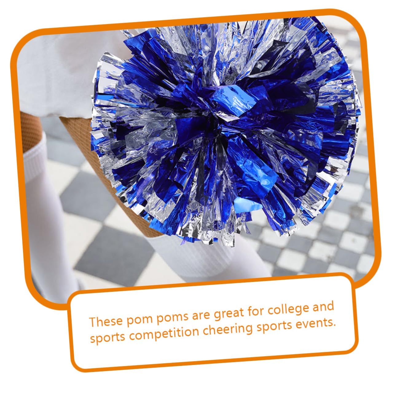 Mipcase 6Pcs Reusable Cheerleader Pompoms for Sports Events Dance Performances and Team Spirit Decoration Props