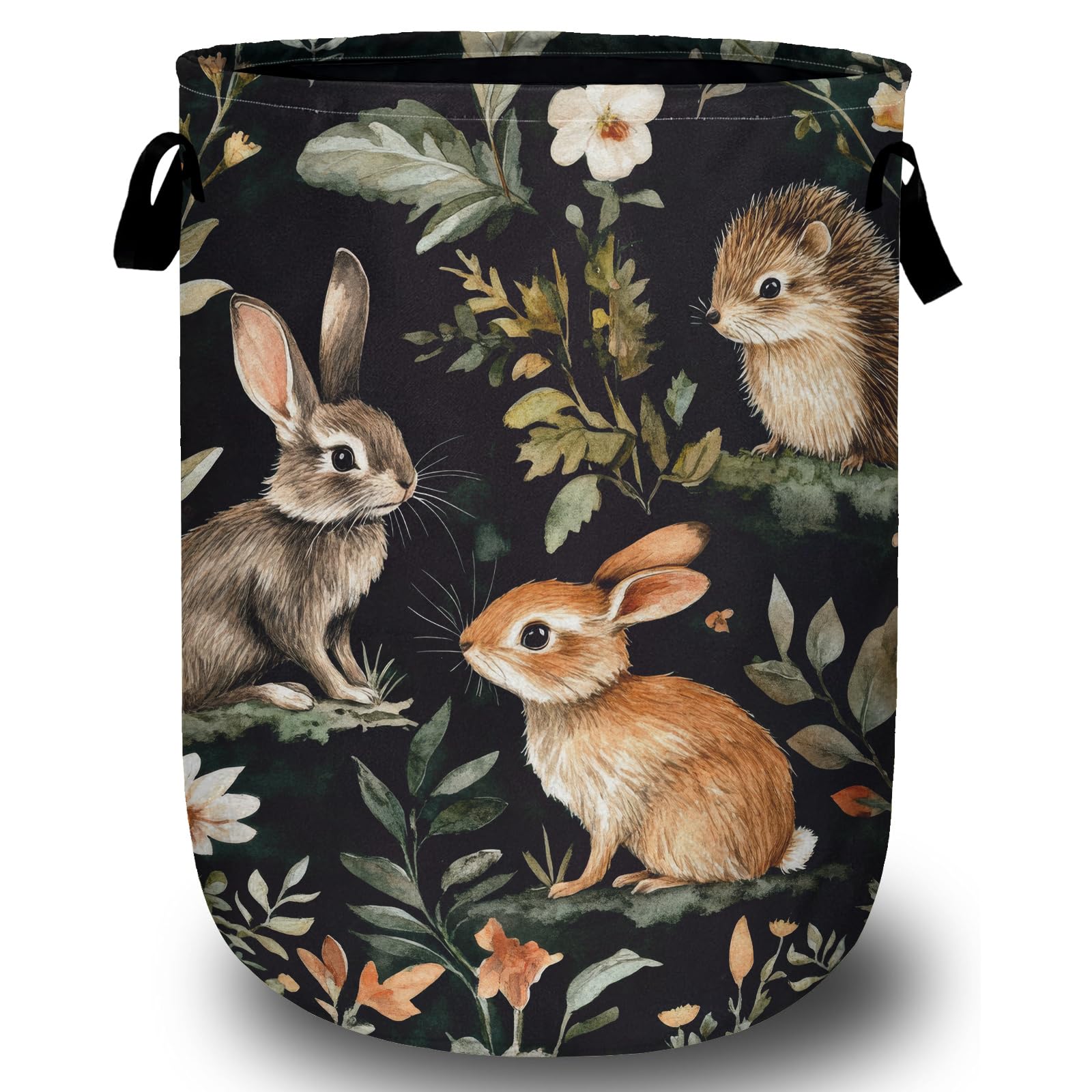 Cute Animal Laundry Basket, Laundry Hamper Collapsible Oxford Cloth with Handle Clothes Storage Bin for Bathroom Laundry Room Bedroom 15.7 X 20 Inch
