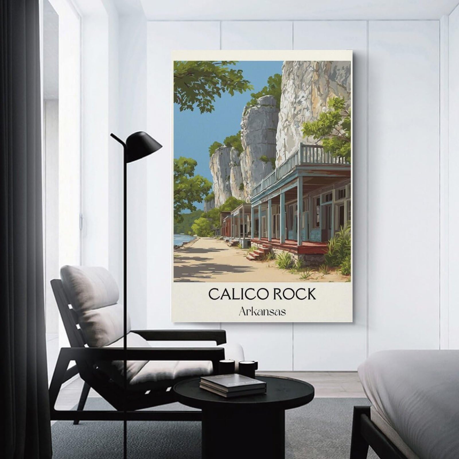 Junmoney Calico Rock Arkansas Travel Room Decor Wall Art 20x30inch(50x75cm), for Bedroom, Guest Room Or Reading Nook, An Easy Wall Refresh for Bedrooms