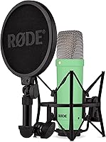 Vista 14 de RØDE NT1 Signature Series Micrófono condensador de gran diafragma con soporte de choque, filtro pop y cable XLR para producción de música, grabación