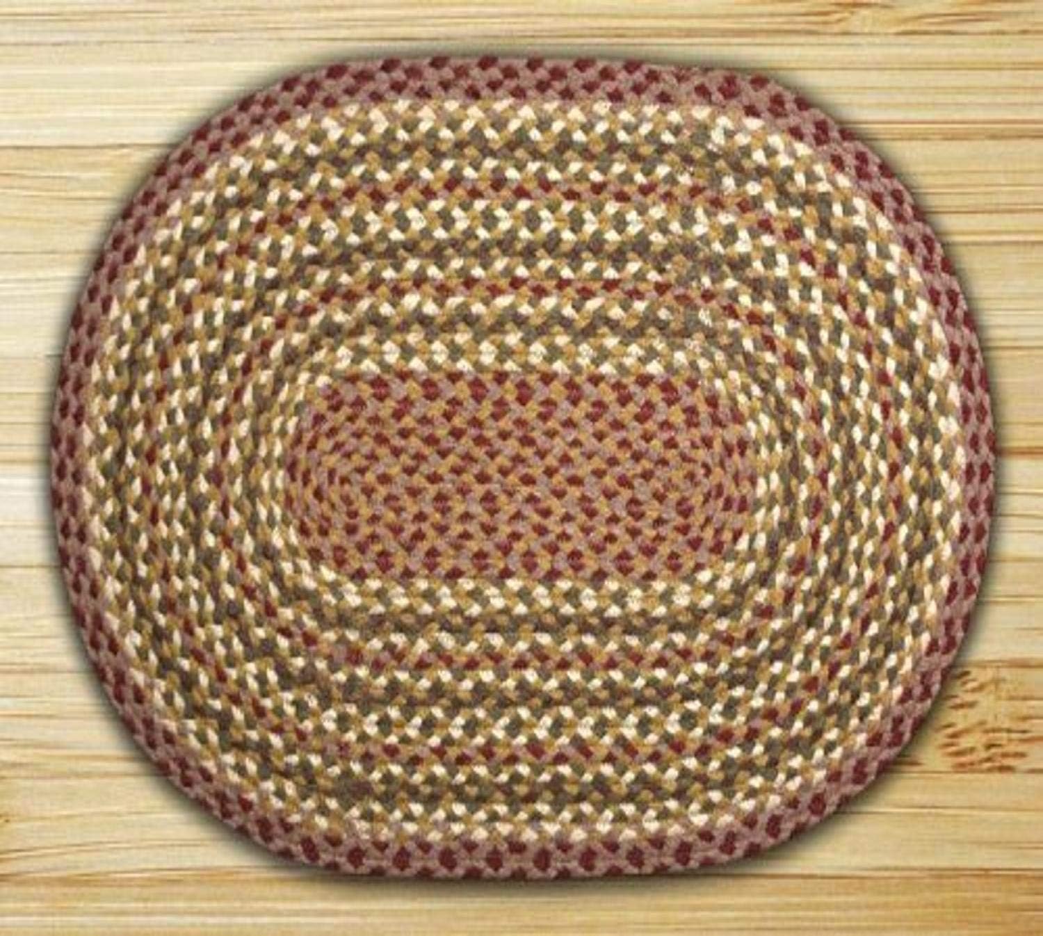 Earth Rugs Oval Rug, 3 x 5', Olive/Burgundy/Gray