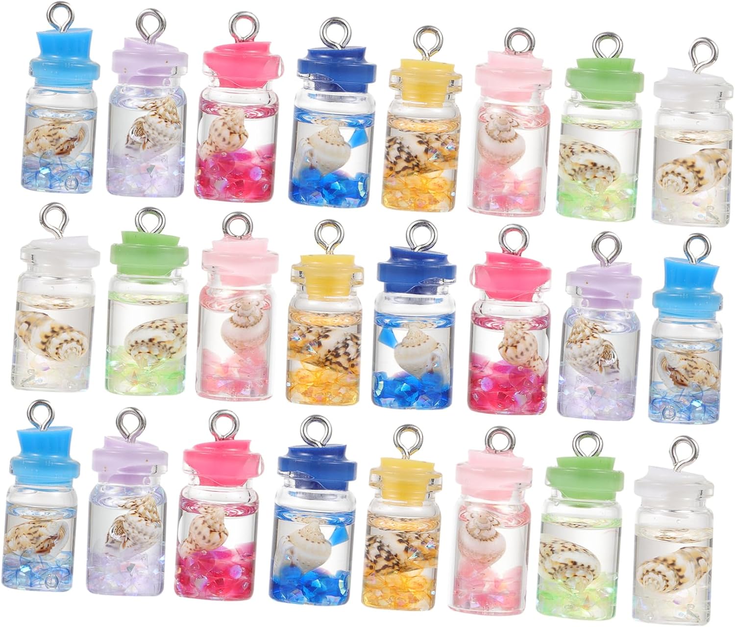 EXCEART 48 Pcs Drift Bottle Pendant Shell Jewelry Glass