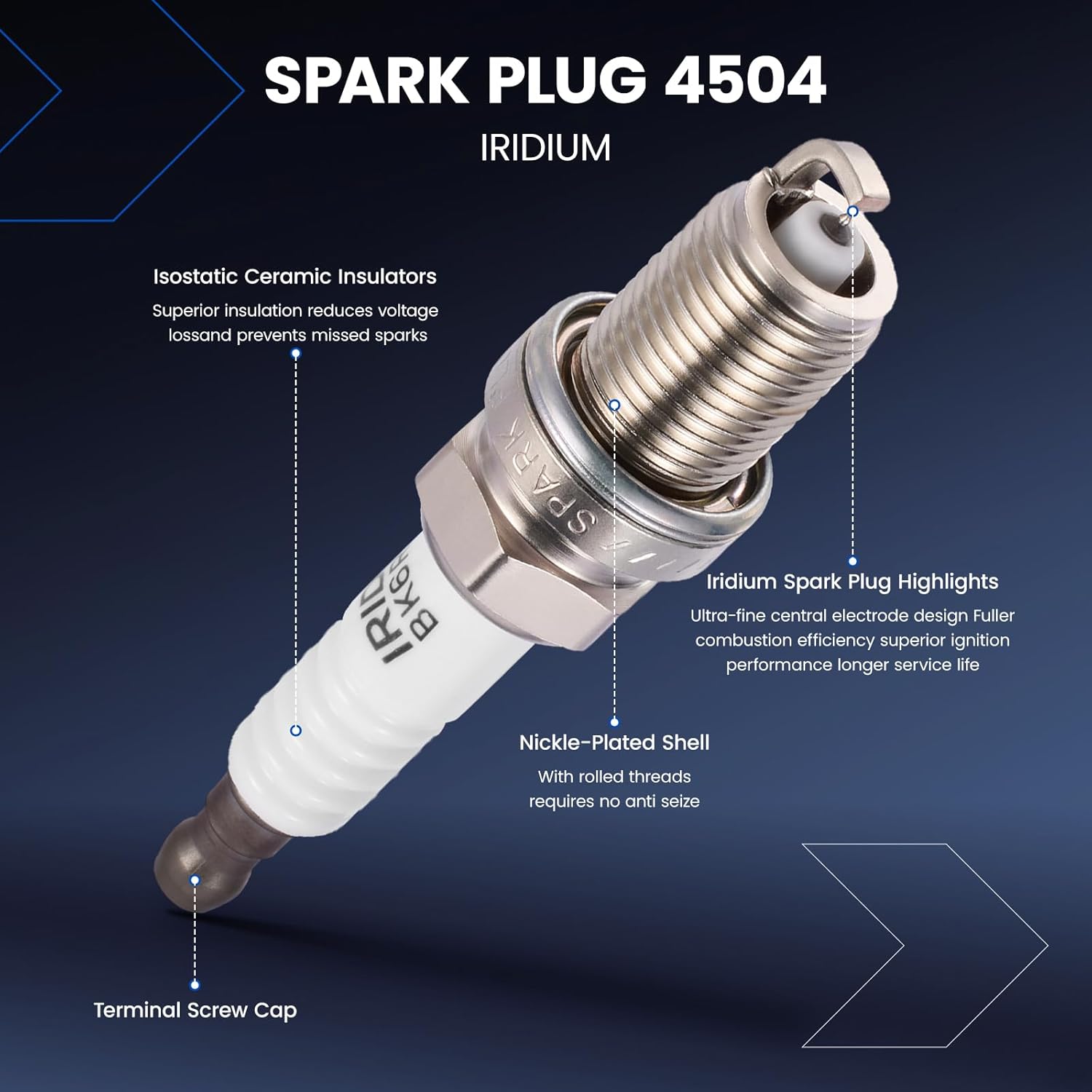 UF640 Ignition Coils & 4504 Spark Plugs Compatible with Dodge Dakota Nitro Ram 1500, Compatible with Jeep Commander Liberty, 3.7L V6 - Replaces GN10457, 5149199AA, 68320417AA