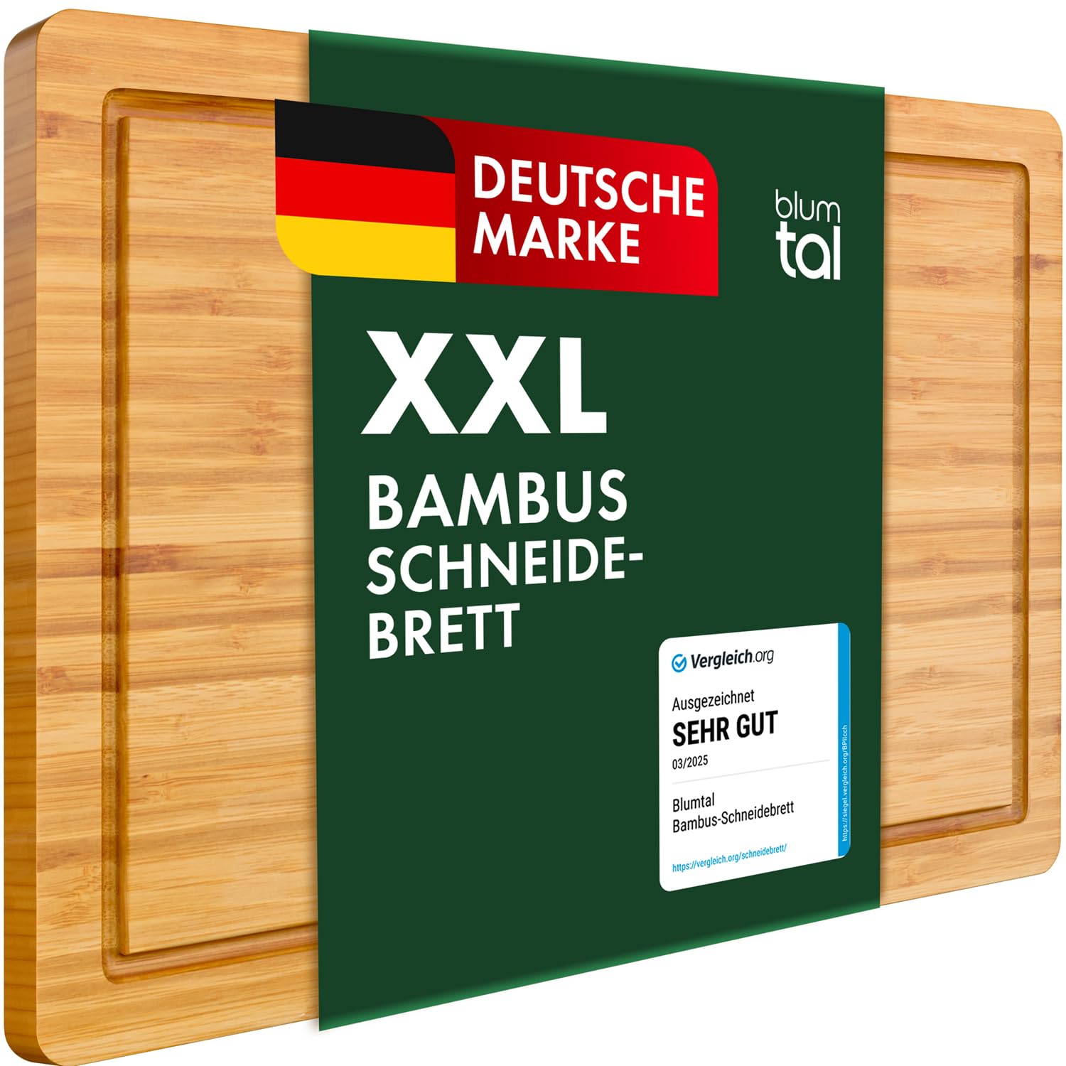 Blumtal Bambus Schneidebrett 45x30x2 cm