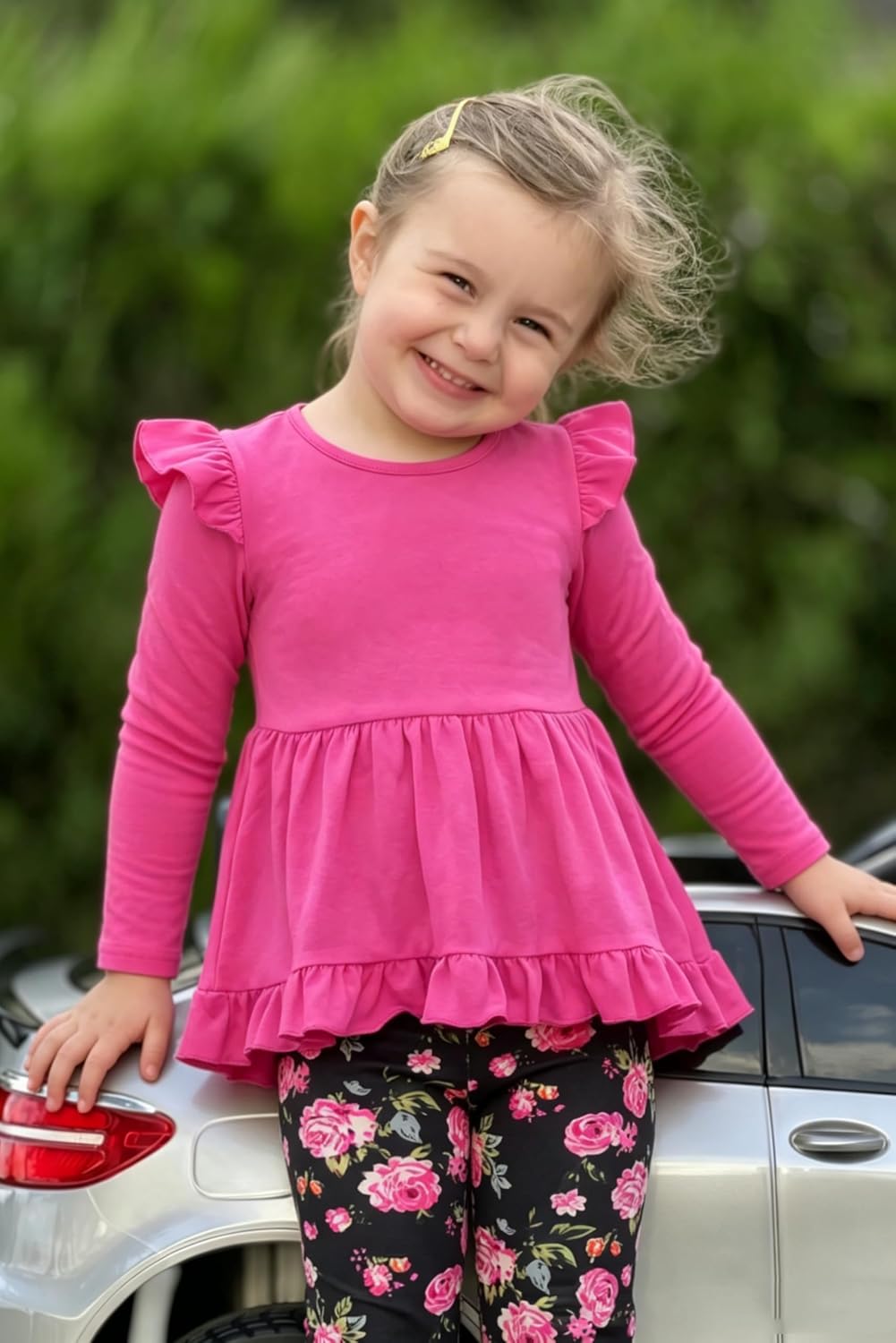 Arshiner Toddler Girl Clothes Fall Outfits Ruffle Sleeve Tops and Leggings