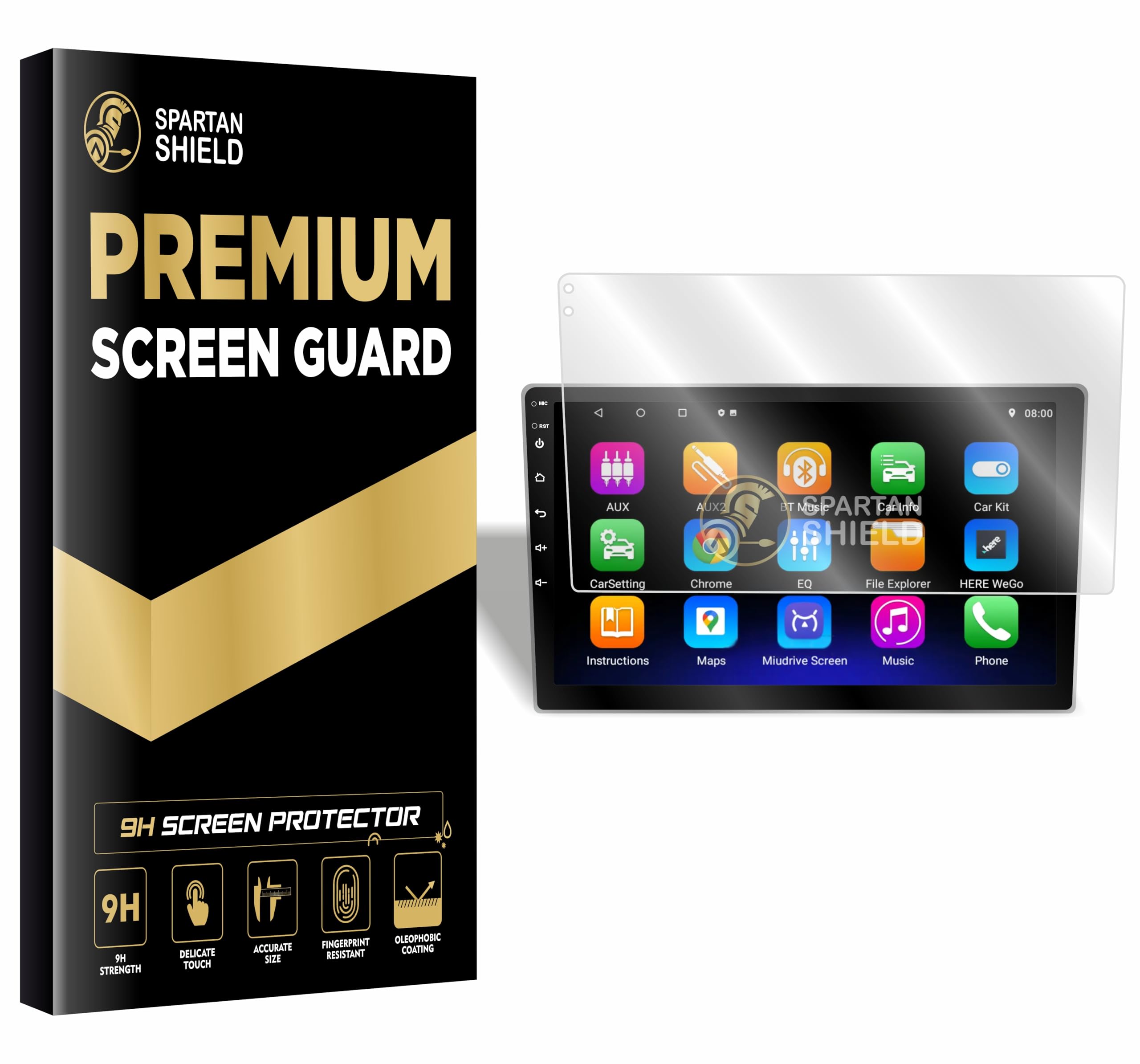Spartan Shield Screen Guard For 10 INCH Android Car Stereo System || 9H Car Infotainment Touch Display || Music System Protector || Aftermarket Touchscreen Audio Player Accessory [Not Tempered Glass]