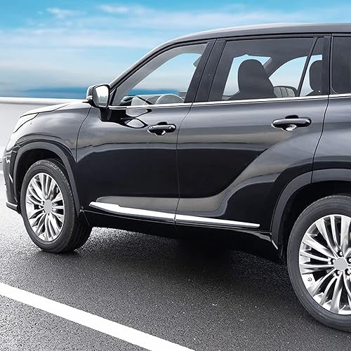Miniatura 4 de TUBAIZAI Accesorios exteriores de automóvil, cubierta de moldura de puerta lateral para Toyota Highlander 2020 2021 2022 2023 ABS 4 piezas (estilo