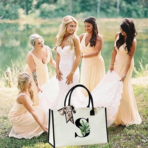 Miniatura 7 de Bolsa de lona personalizada con inicial, monograma, bolsa de playa, regalo para mujeres, mamá, profesores, amigas, damas de honor