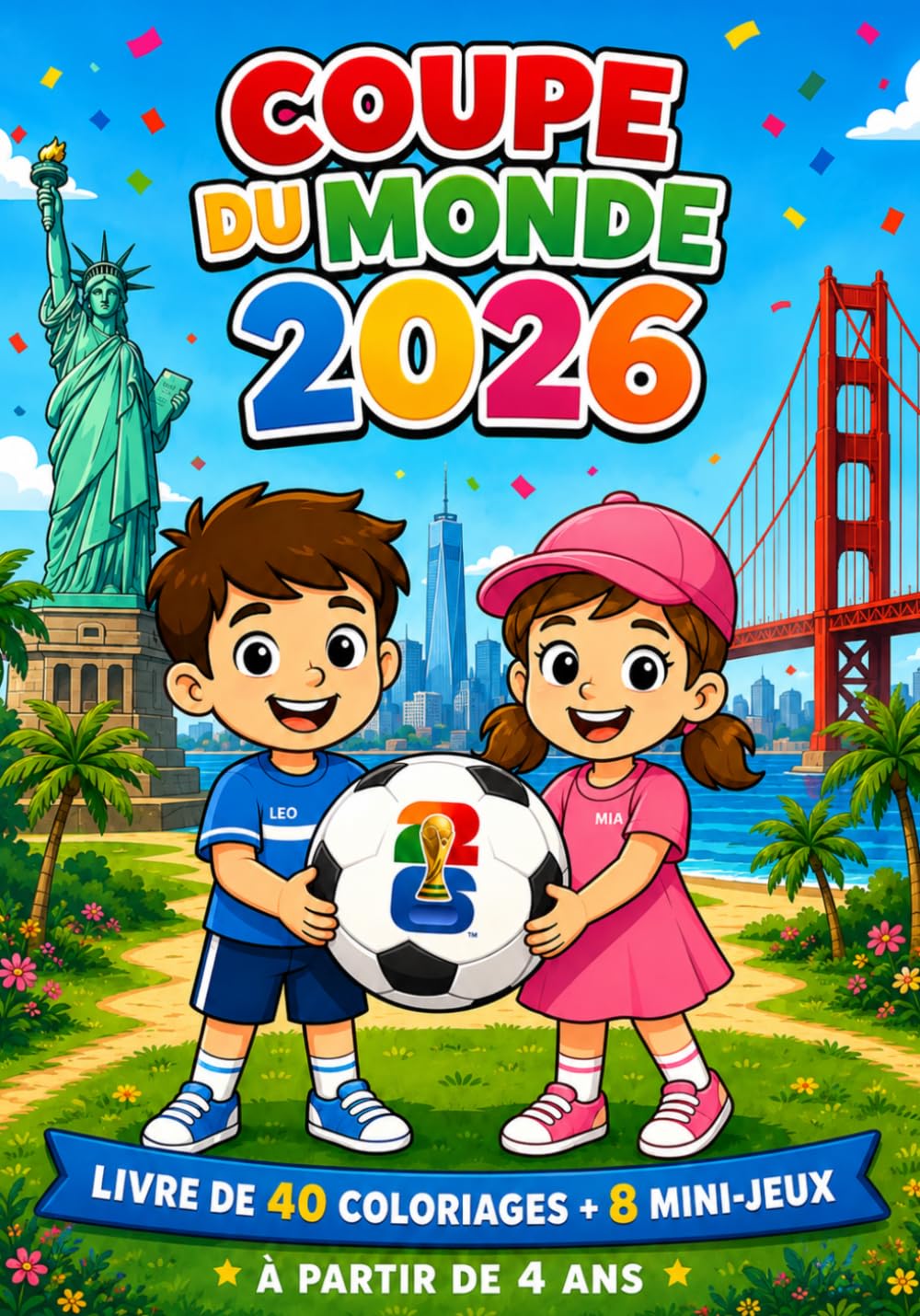 Coupe du monde 2026 : Livre de 40 coloriages + mini-jeux + histoire