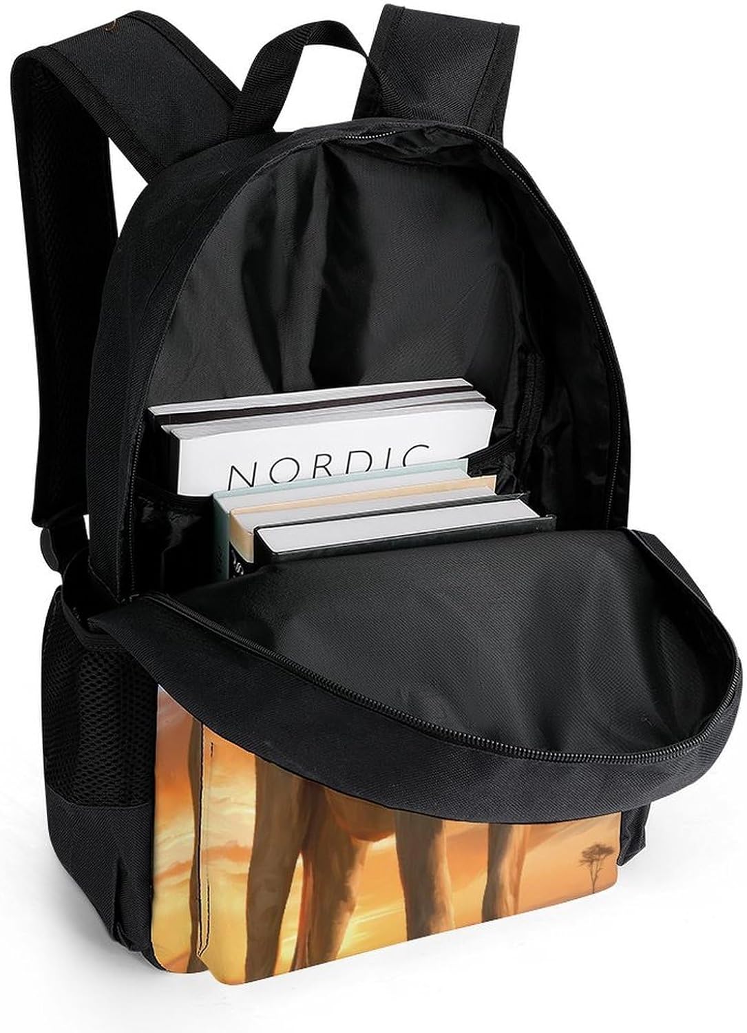 Savanna Male Lion Sunset Backpack Lightweight Backpacks Work Bag