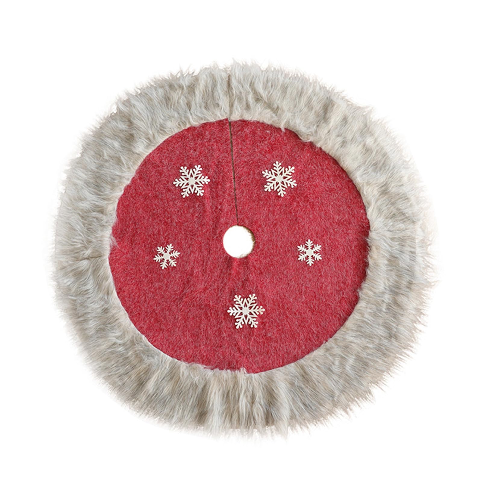 Jupe de sapin de Noël avec bordure blanche, tapis de sapin de Noël chic et robuste