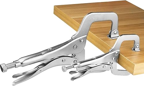 Miniatura 7 de Alicates de bloqueo en C, alicates de bloqueo con abrazadera en C de 6 pulgadas y 11 pulgadas, niquelados, abrazaderas de agarre de tornillo de