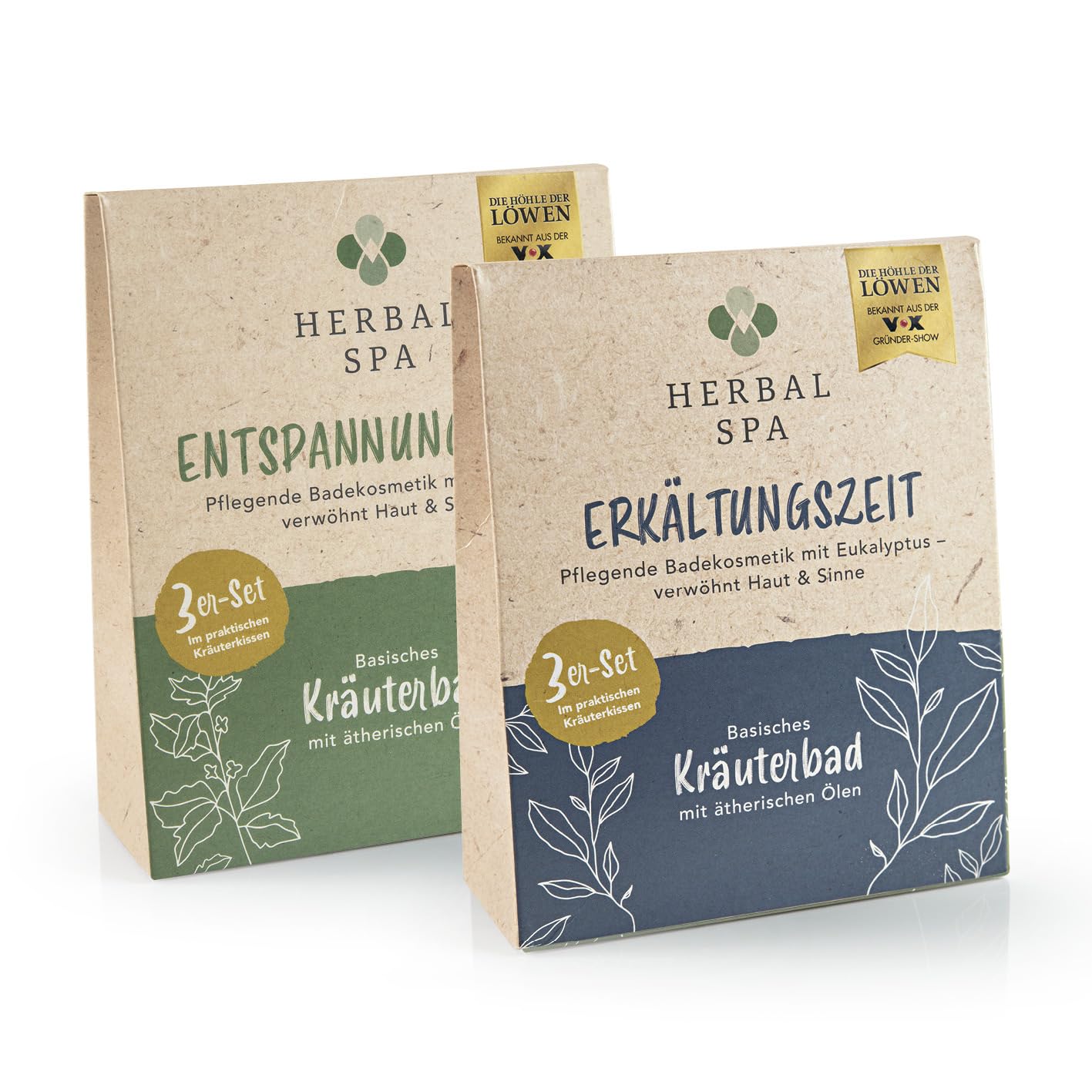 HERBAL SPACold Time & Relaxation Time – Basic Herbal Bath with Essential Oils, 2 x 3 Herbal Pillows 100 g, Nourishing Bath Cosmetics, Pampers Skin & Senses, Pure Power of Nature