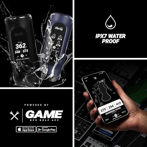 Miniatura 7 de Blue Tees Golf Player+ - Altavoz GPS con pantalla táctil, batería de más de 10 horas, distancia visual + audible, distancia de peligro, IPX7