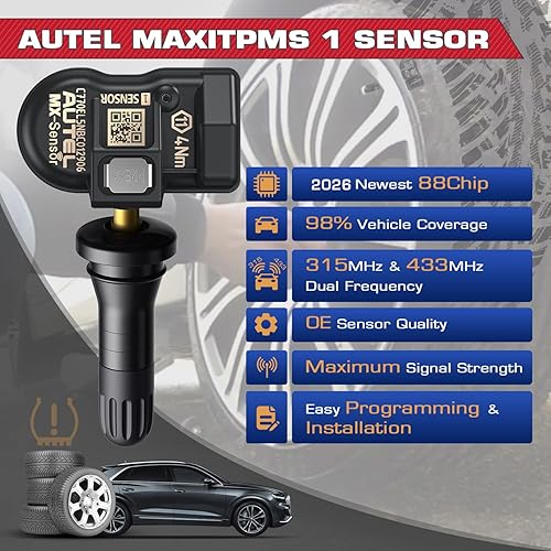 Miniatura 2 de Autel TPMS MX Sensor 315 433Mhz 2 en 1 Sensores de llantas, nivel OE, Press-Release universal, 100% programable por TPMS Tool TS408S TS501 PRO