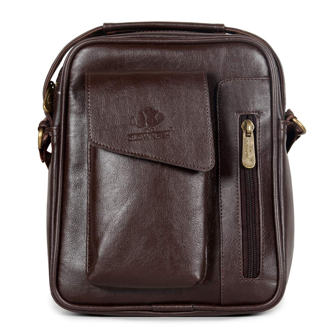 Faux Leather Stylish Messenger One Side Shoulder Bag and Sling Cross Body Travel Office Business Bag for Men and Women-image-24