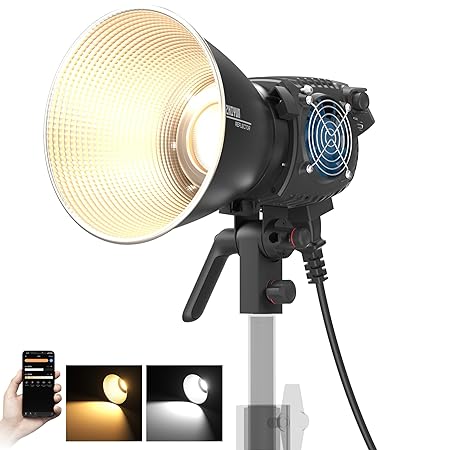 ZHIYUN Molus B200[Official] 200W Video Light, COB LED Video Light with Bowens Mount, Two-Tone Studio Light, 39900LUX/1M/2700K-6500K/ CRI ?96/ TLCI ?96/ APP Control, 13 Bright Effects