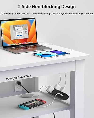 Miniatura 4 de Estación de carga rápida de 40 W, regleta de alimentación con abrazadera de escritorio 20 W USB C, 8 tomacorrientes, 8 puertos USB, 4 USB C y 4 USB