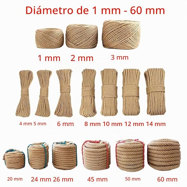 Foto 2 de 7 de MOUHIV 6mm yute cuerda reción y sustitución de gato Rascador 6MM * 10M Beige