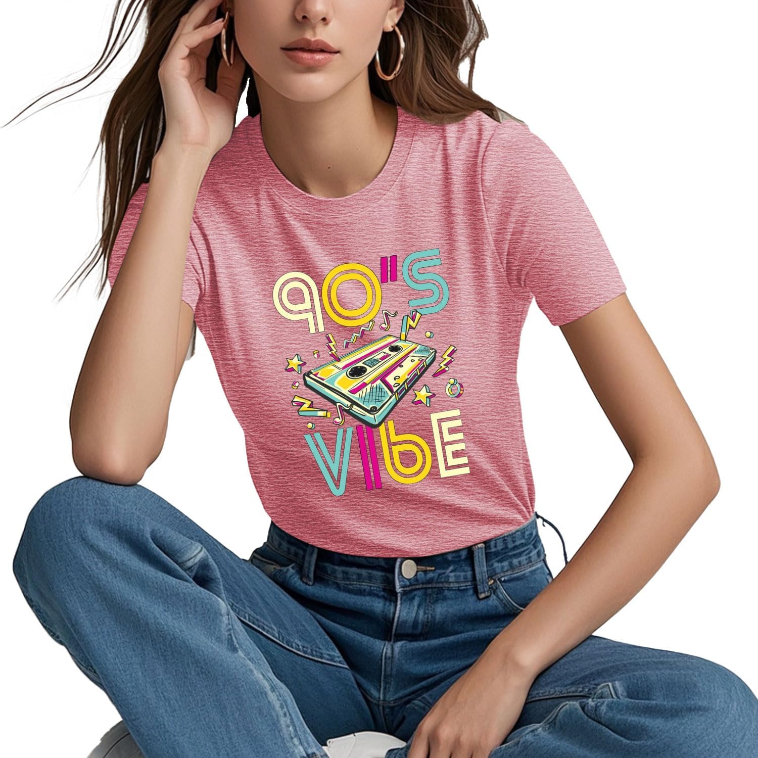 80s Shirts for Women Girls Party T-Shirt I'am an 80's Kindas Girl Tops Vintage Graphic Tee - Image 2