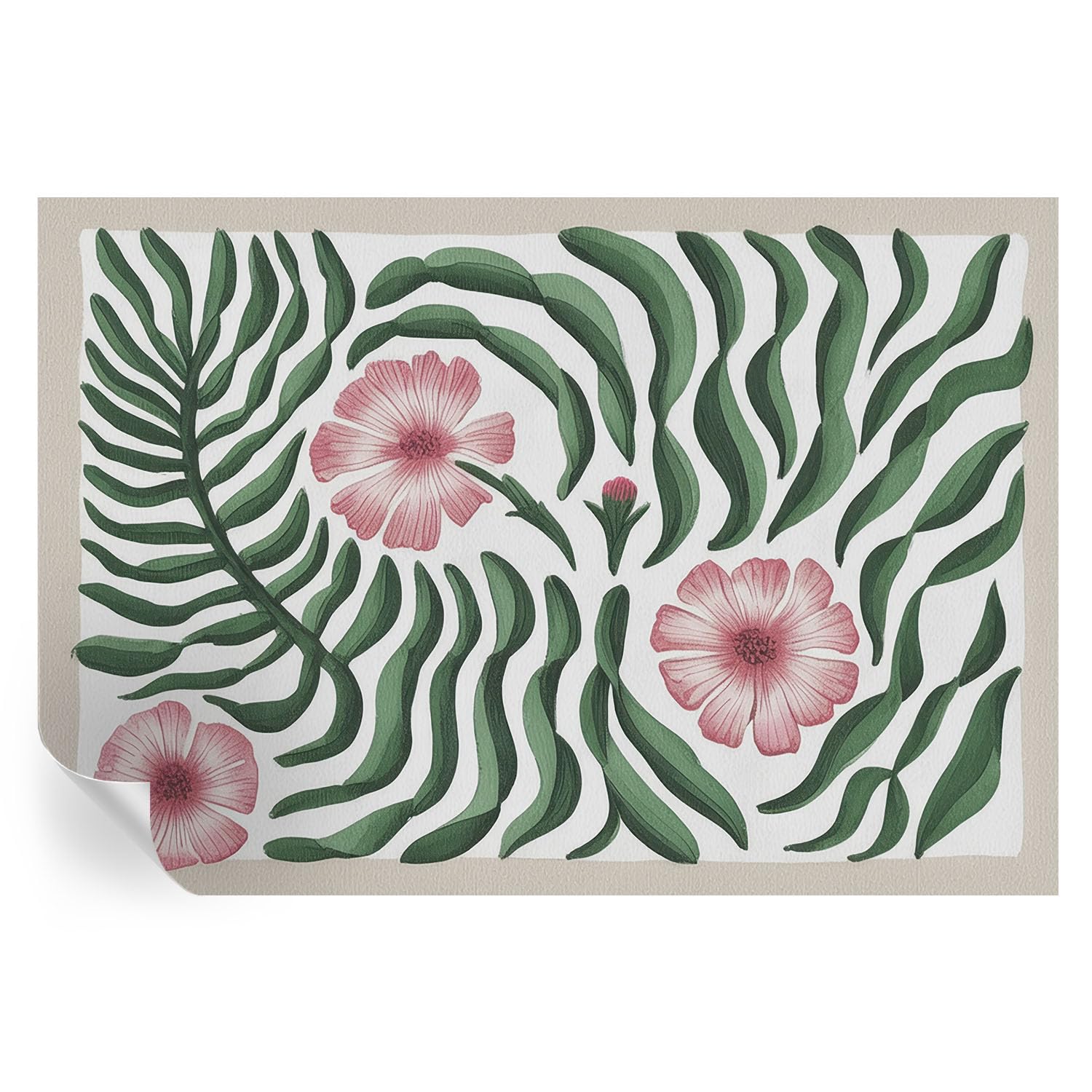 Papel pintado autoadhesivo 152x104 y vinilos decorativos de flores para murales de pasillo
