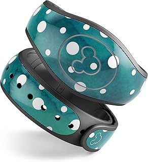Design Skinz Green and White Watercolor Polka Dots Premium Vinyl Decal Wrap Cover for The Disney MagicBand 1 (Fits MagicBand 1 for Disney Parks)
