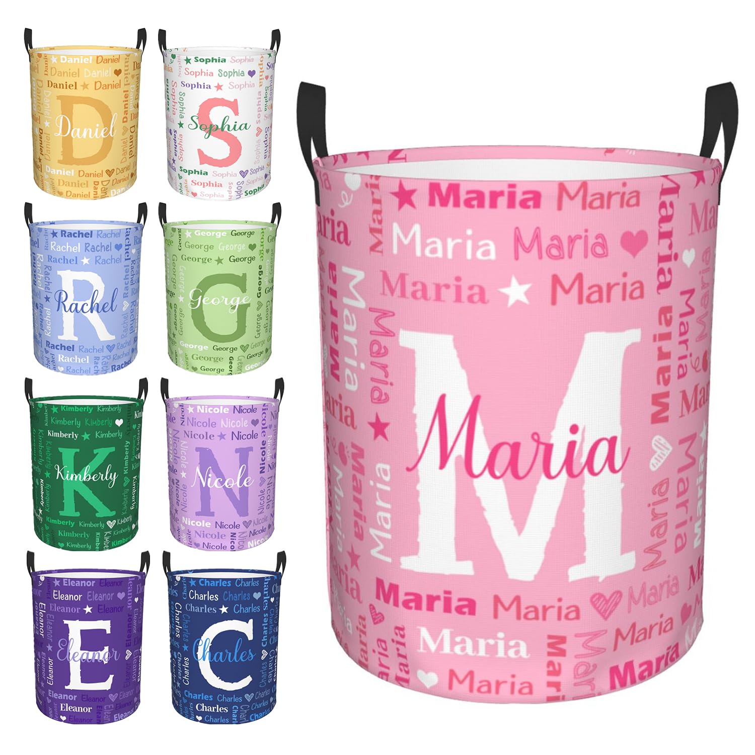 Custom Name Laundry Hamper, Personalized Laundry Baskets with Name for Boys Girls Women Men, Customized Collapsible Dirty Clothes Hamper Easy Storage Gifts for Bedroom Bathroom Living Room