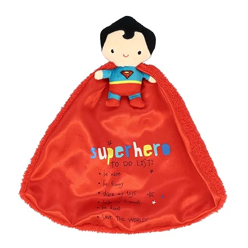 Kids Preferred DC Comics - Manta de seguridad de Superman, suave y abrazable caballero oscuro, juguete de peluche para bebés y bebés, niños y niñas,