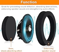 Vista 3 de 6.5" Foam Speaker Enhancer, AngleKai 4Pcs Self Adhesive Speaker Fast Rings, Universal High Rebound Sponge Bass Blocker Kit for Car Door Speaker Foam