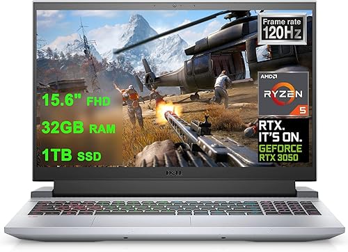 Dell Laptop G15 Ryzen Edition Gaming 15 de 15.6 pulgadas FHD 120Hz AMD 6-Core Ryzen 5 5600H (Beats i7-10750H) 32GB RAM 1TB SSD GeForce RTX 3050 4GB