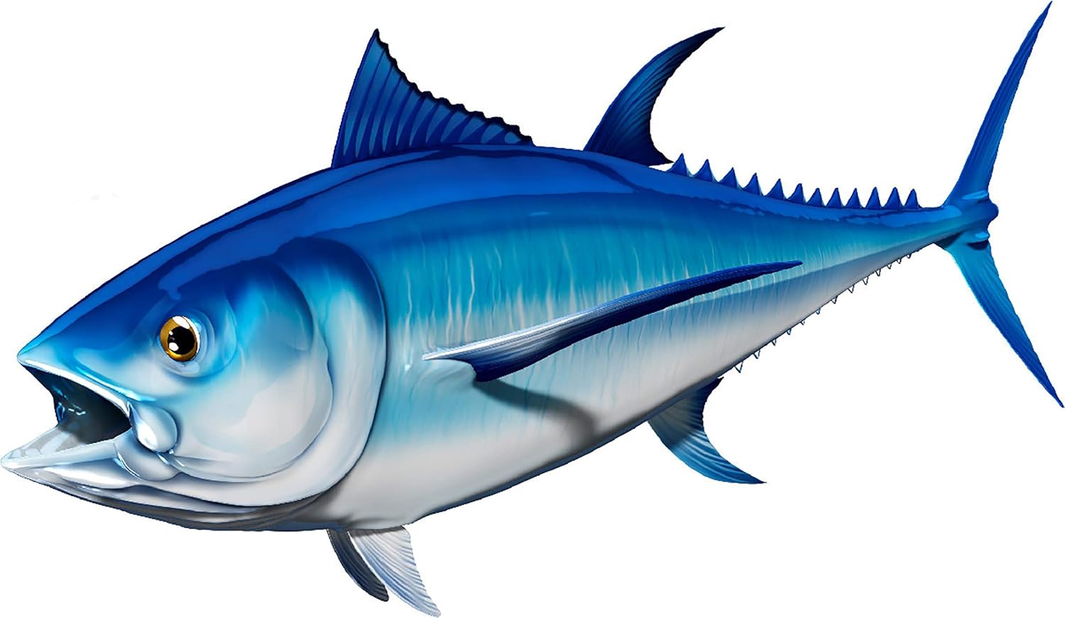 Bluefin Tuna Beautiful Fish Decal | Fishing Decal for Boat, Car, Vehicle, Truck Etc. | Waterproof Vinyl Sticker | Many Sizes & Styles Available | 12" to 40" by Digital Fish Art (Large, Position 6)