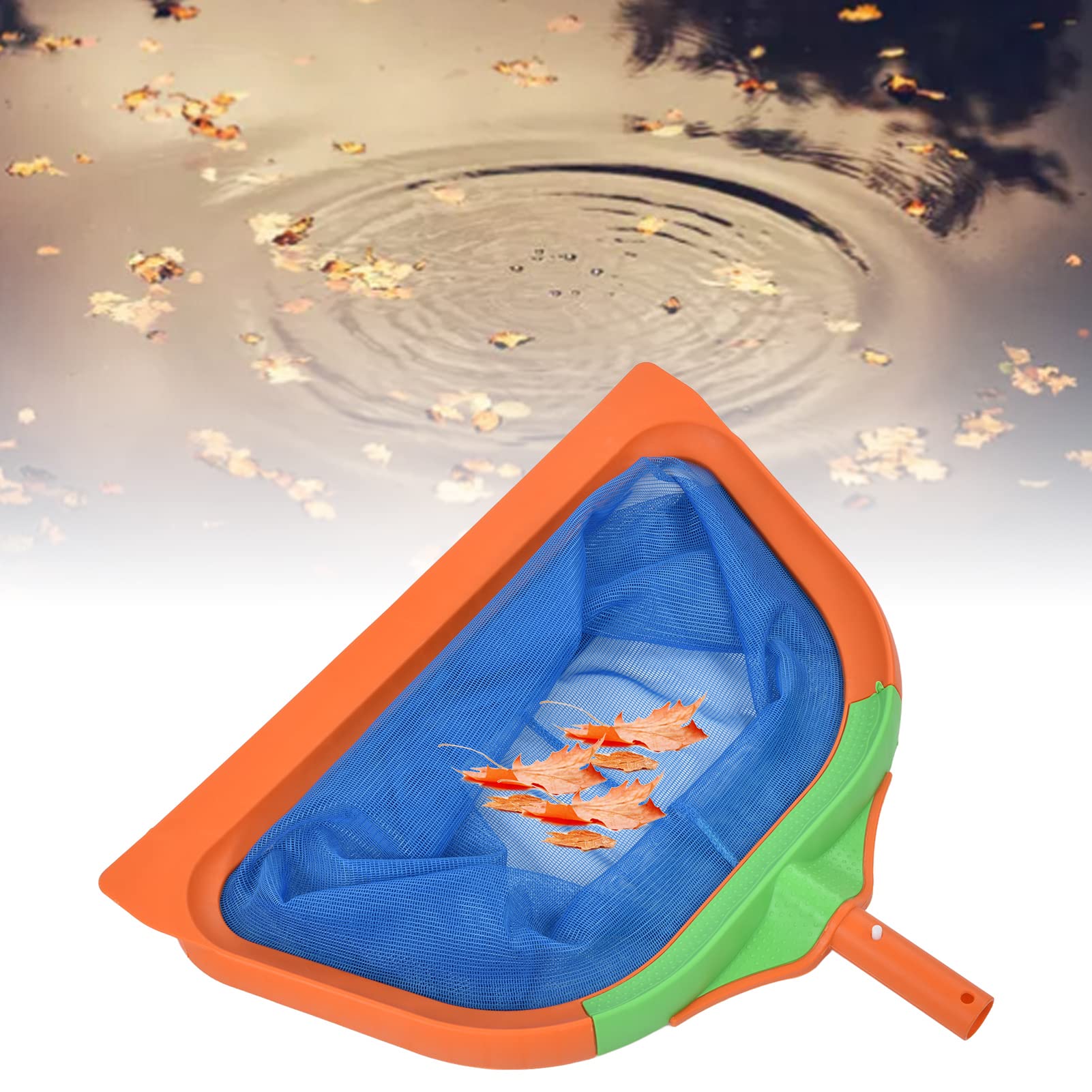Pilipane Épuisette de piscine - Filet de pêche en eau profonde haute performance avec design en maille fine pour un nettoyage efficace des piscines, bassins et fontaines - Orange - 49 x 40 cm