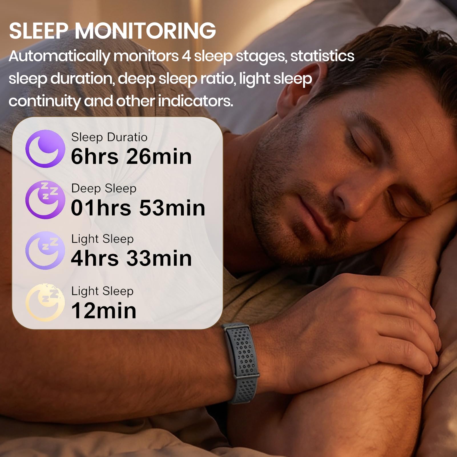 Bracelet Intelligent, Suivi du Sommeil 24h, 127 Modes Sportifs, Tracker d'activité avec Rappel D'appel, Réveil, Contrôle de la Caméra, pour la Course à Pied, la Natation, la