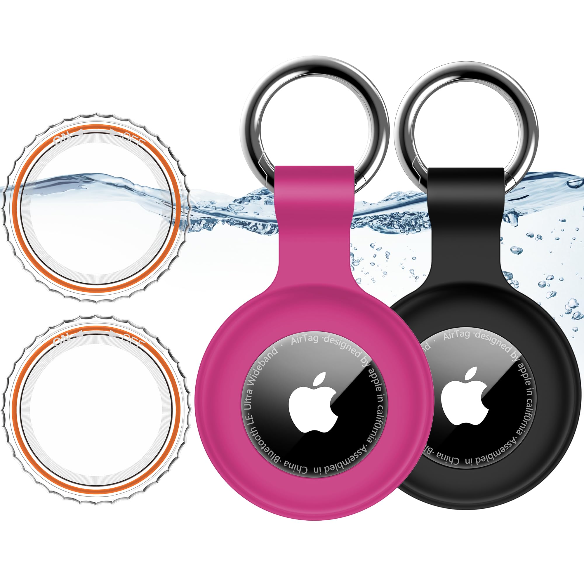 1|2|4Pack for Apple AirTag Holder with Keychain for Air Tag 2nd/1st Gen