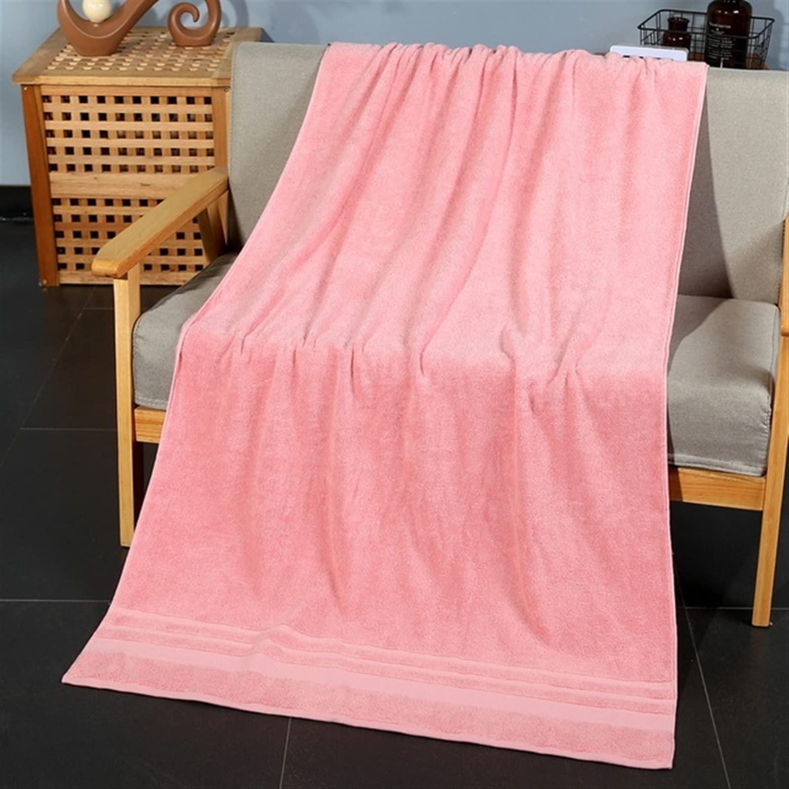 Large Bath Sheet Cotton Bathrobe Soft Bath Towel for Adults for Home Textiles Bath and Sauna Bathroom Color