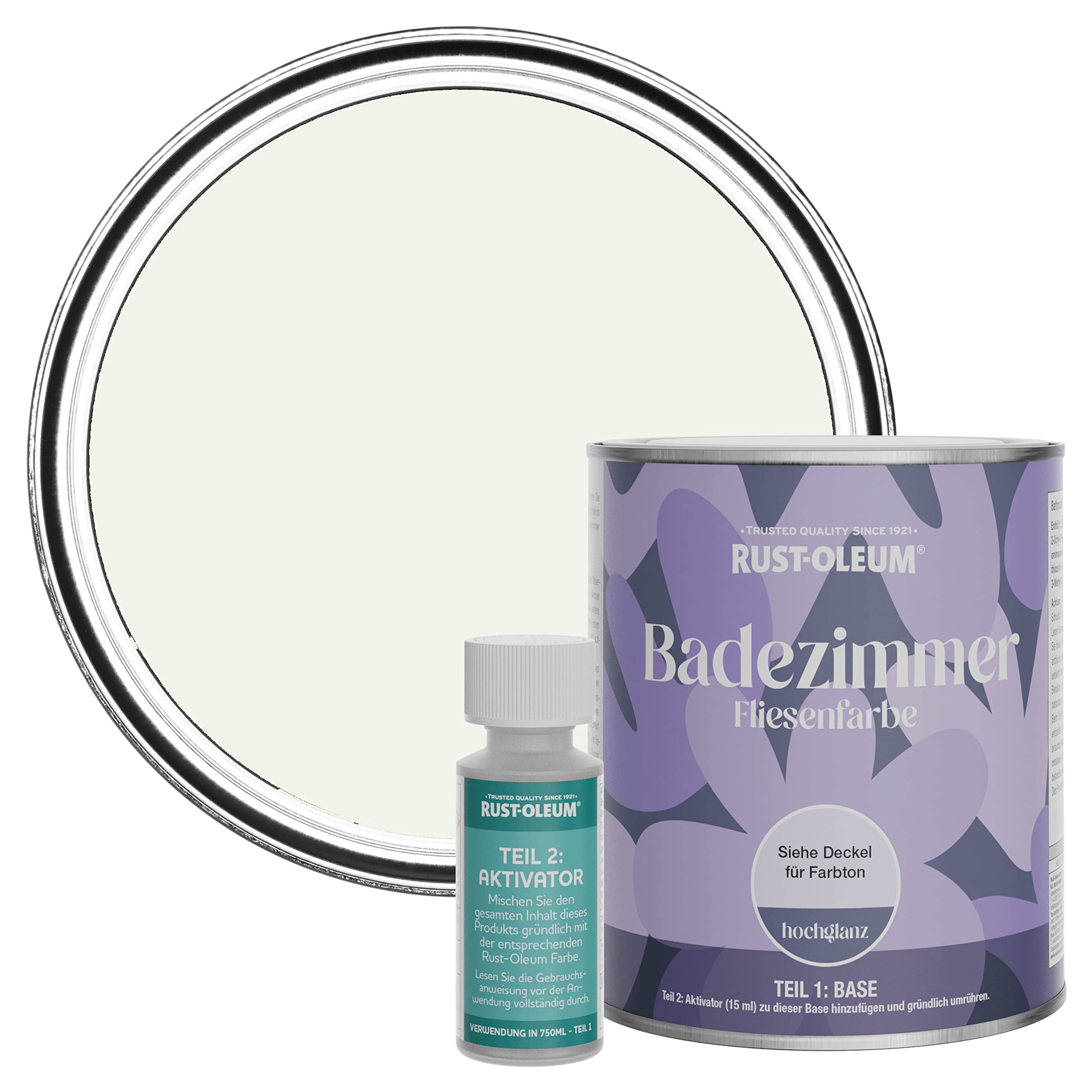 Rust-Oleum wasserfeste weiß Fliesenfarbe für Badezimmer in Hochglanz Finish - Milchschaum 750ML