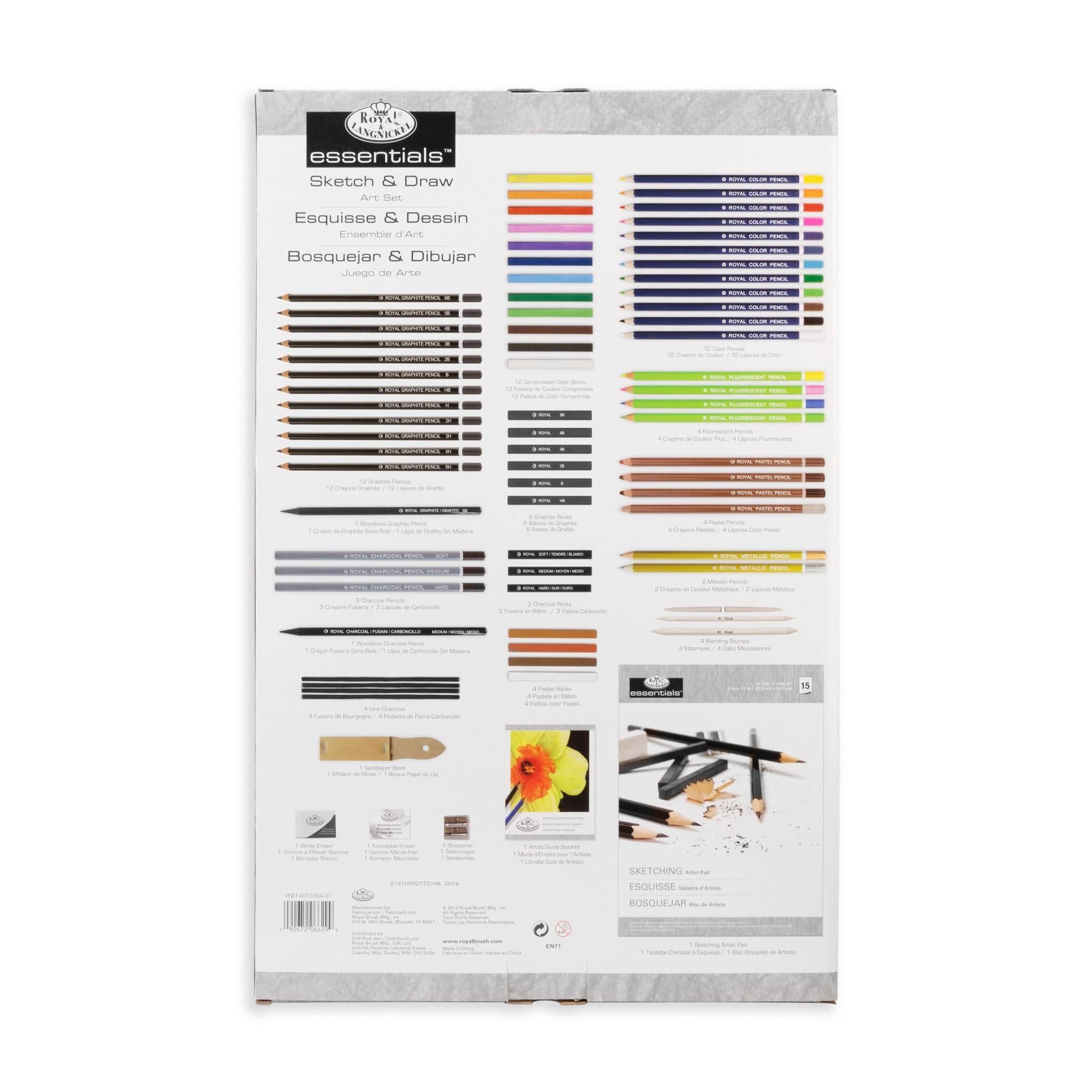Royal & Langnickel Set pour Croquis et Dessins Clear View Deluxe Multicolore