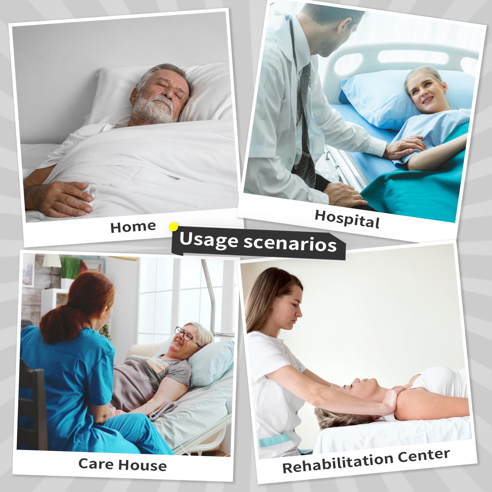 Almohadillas de cama de posicionamiento con asas, sábana de transferencia lavable de 34 x 36 pulgadas para ancianos, 6 asas, tabla de transferencia esencial para cuidadores, ayuda de movilidad