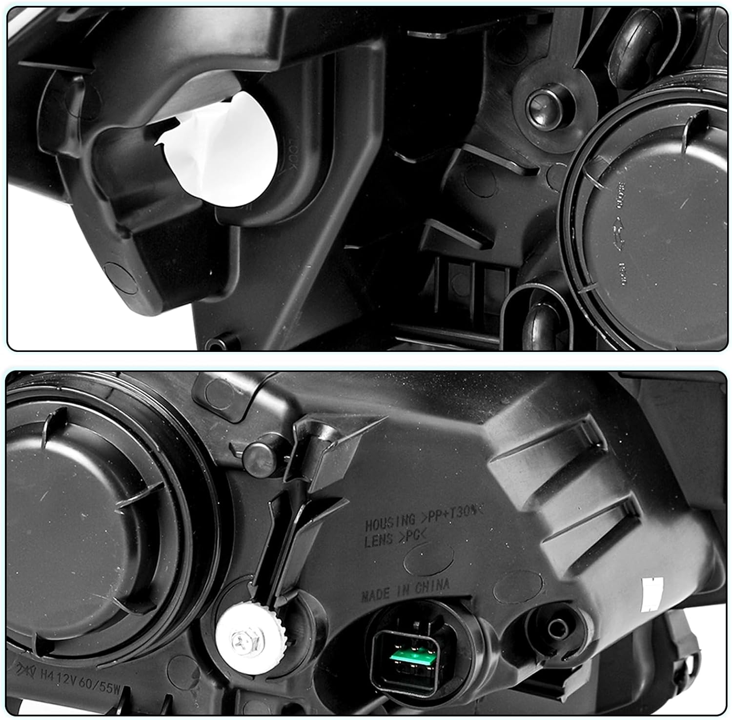 TUSDAR Halogen Headlight Assembly Replacement Fit for 2010 2011 Kia Soul Clear Headlights Passenger and Driver Side