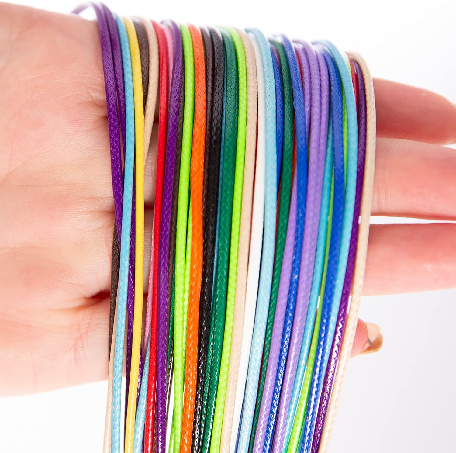 28 Pcs Waxed Necklace Cord with Clasp Multicolor Necklace String 1.5mm for Bracelet Jewelry Making 18 Inch