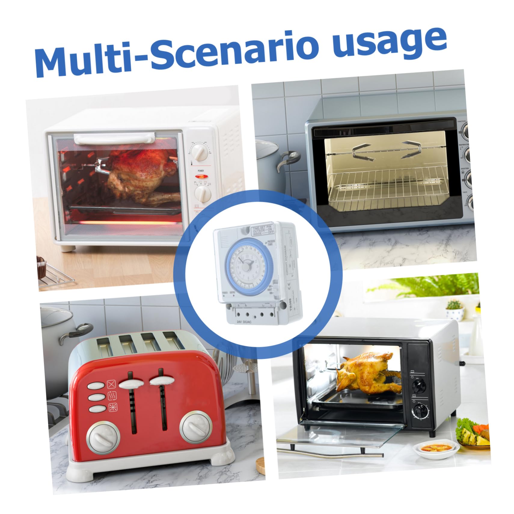 Mechanischer Timer mit Zeitschaltuhr, Pc, Weiß, Einfach zu Bedienen | Backen und Eierkochen, Mechanischer Countdown Timer, Einfache Bedienung Zufälliger Stil