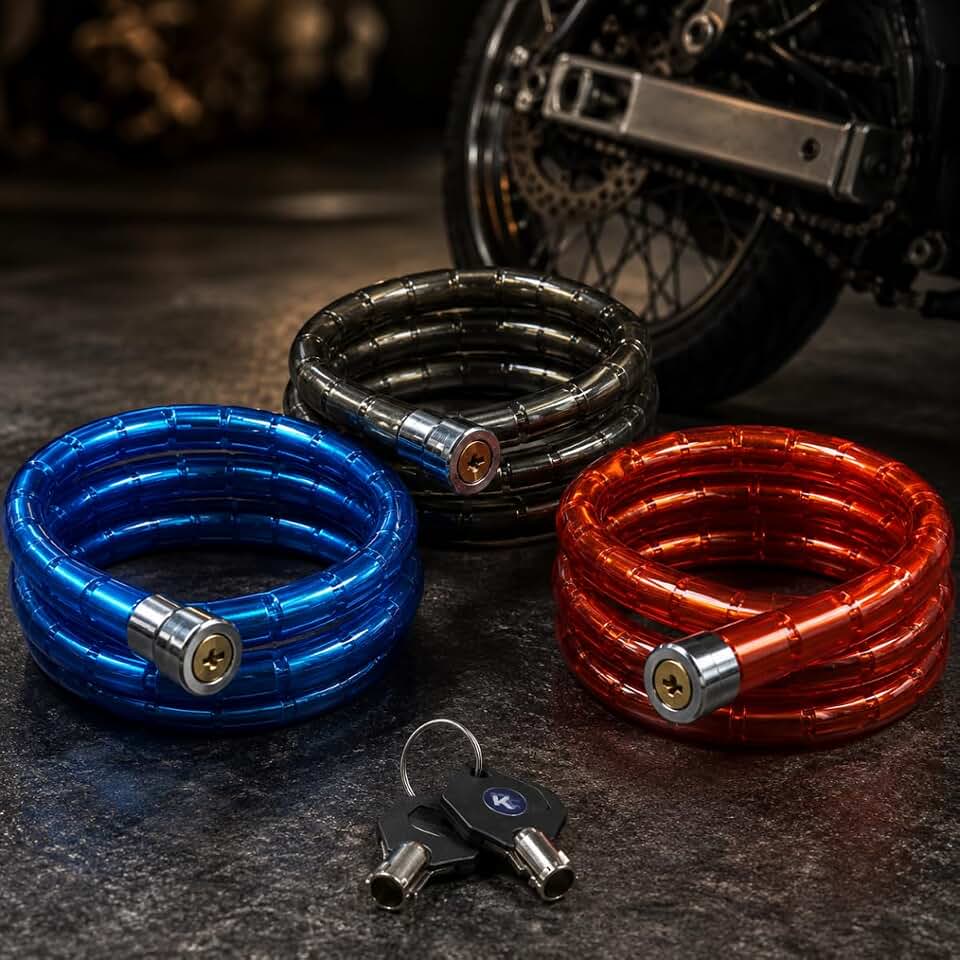 Cadeado Articulado 100cm 22mm Aço Reforçado para Moto Bicicleta Bike Portão Trava Segurança Antifurto Corrente Grossa Alta Resistência Uso Externo e Residencial