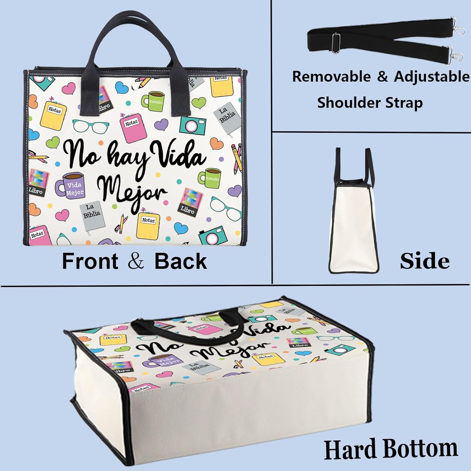 WZMPA JW Pioneer Cosmetic Makeup Bag JW Spanish Pioneer Gifts No Hay Vida Mejor Zipper Pouch Bag For Women Girls (No Hay Vida BG)