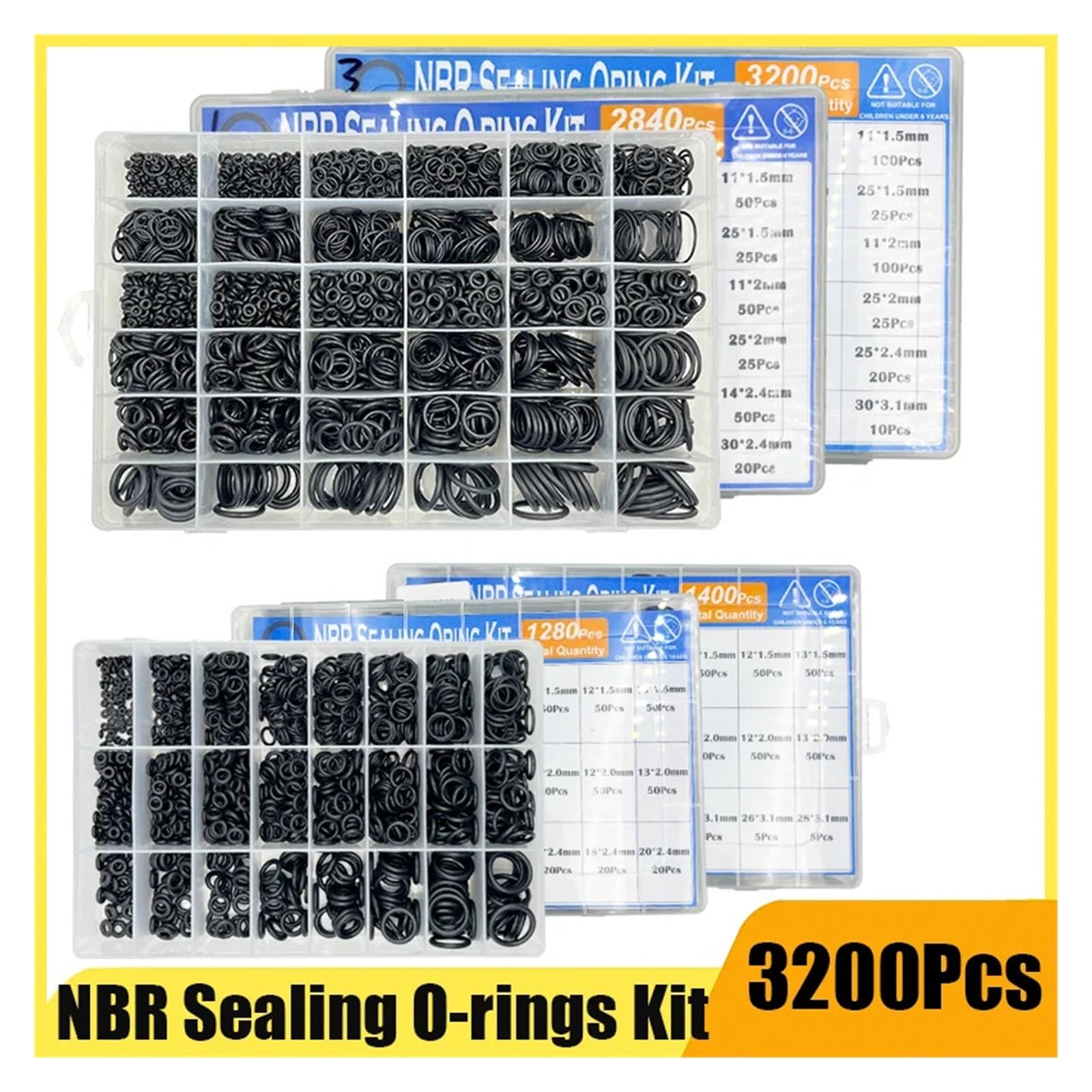 Arandela de sellado de junta tórica de caucho Junta tórica de reparación de NBR Sello de nitrilo(2700pcs)