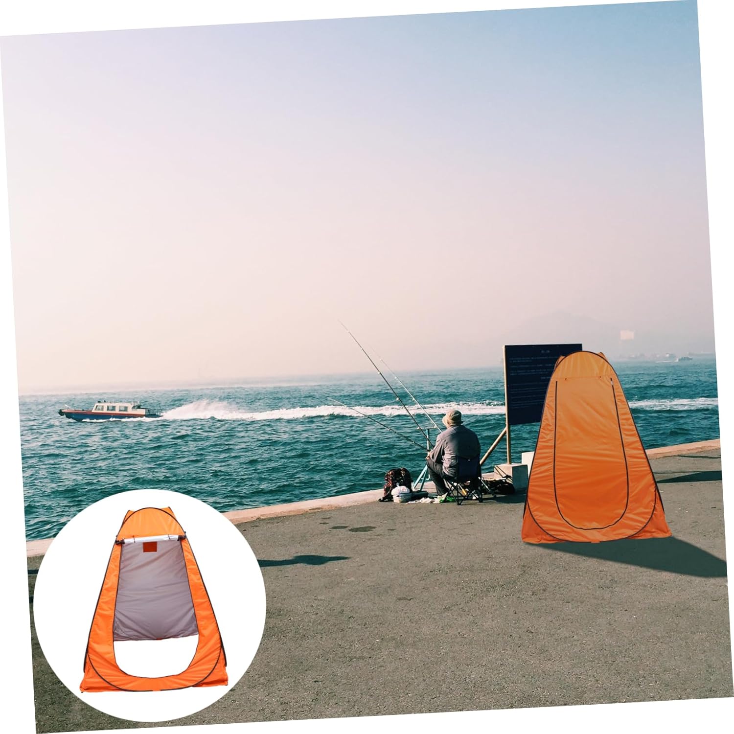 POPETPOP Outdoor Automatic Changing Room Tent Shower Privacy Shelter for Camping Fishing and Beach Activities and Spacious Design Orange