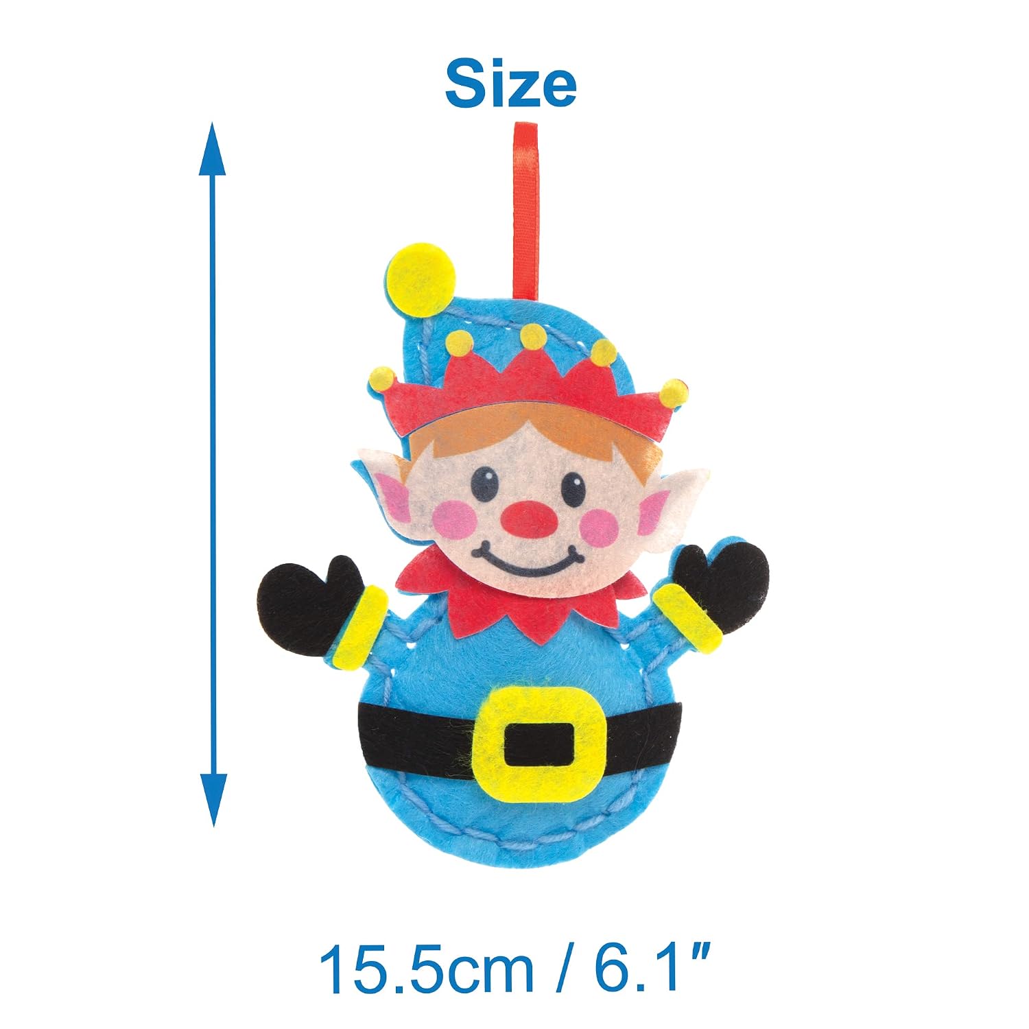 Baker Ross FE962 Christmas Elf Sewing Kits Creative Activities for Kids Ideal Christmas Arts and Crafts Project ,Blue,Green,Red - Image 5
