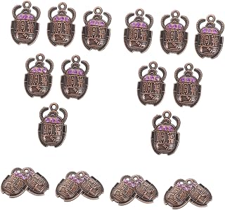 20pcs Vintage Beetle Charms for Jewelry Making Elegant Pendant for Necklace and Bracelet Crafts Ancient Design